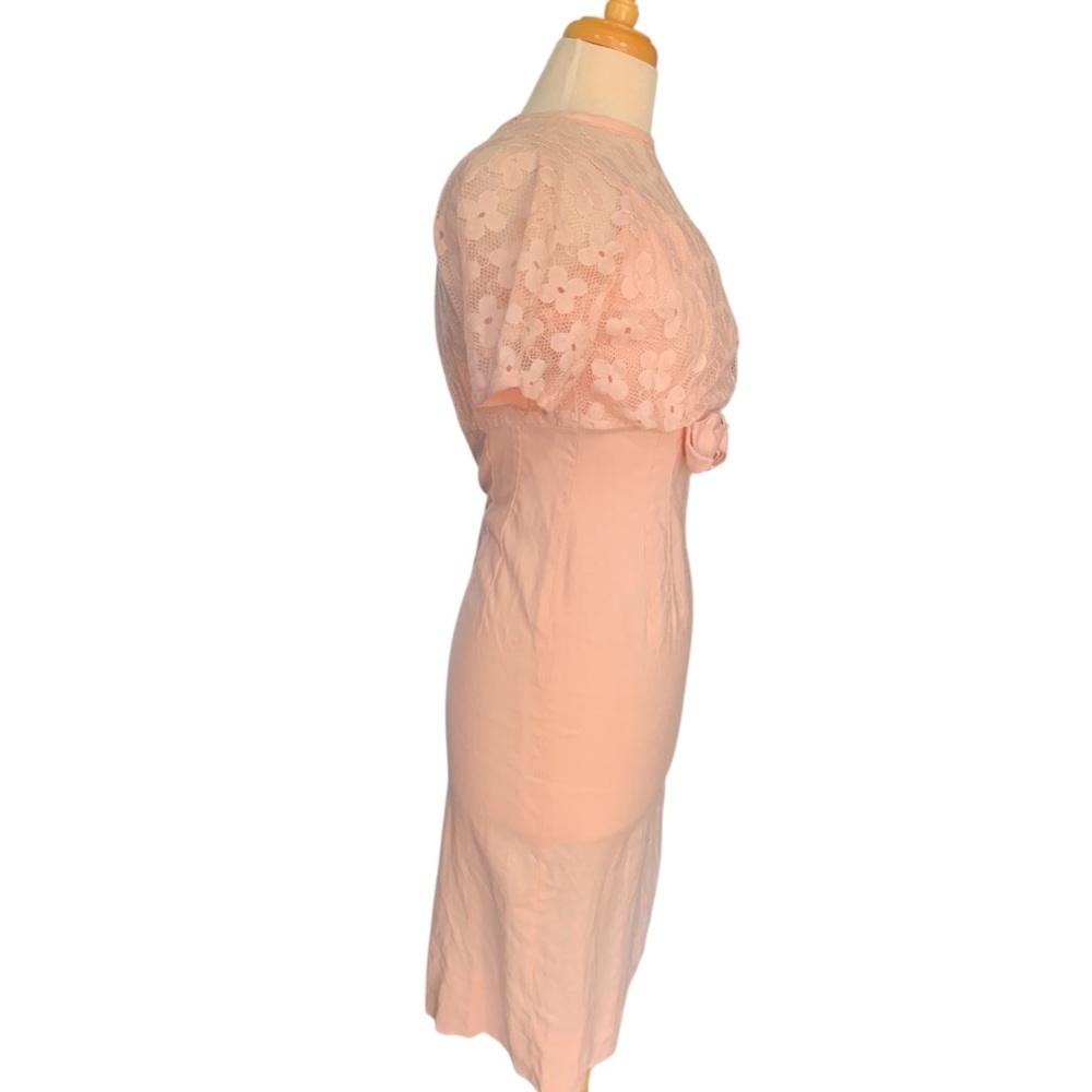 Vintage 50’s/60’s era pink daisy wiggle dress - spring - Picture 4 of 11